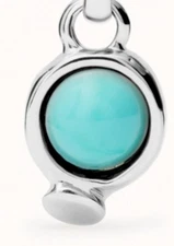 New W Tags! UNO de 50 “Wow! Charm” Silver Plated With Green Crystal Charm