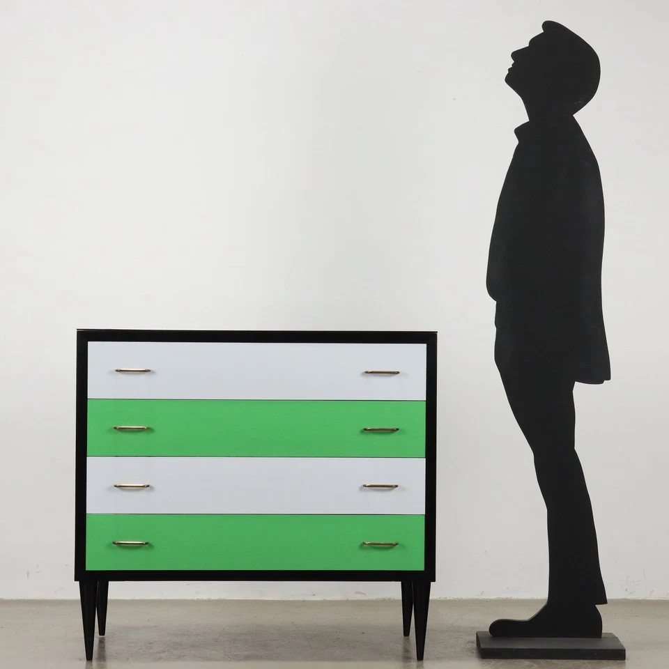 Cajonera vintage chapa de haya mármol Italia años 50 Foto 2 de 4