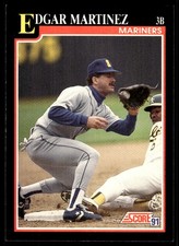 Edgar Martinez 1991 Score #264 Mariners MLB READ FREE SHIPPING AutographDen