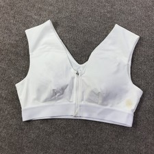 Tommie Copper Sports Bra Womens XL White Front Zip Copper Znergy Comfort Support