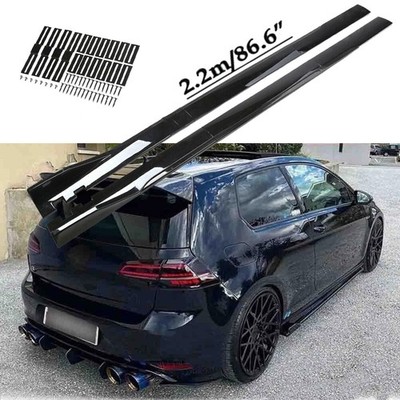 86.6''2.2M Side /Skirt Extension Spoiler Rocker Panels Lip For VW Golf MK8 MK7