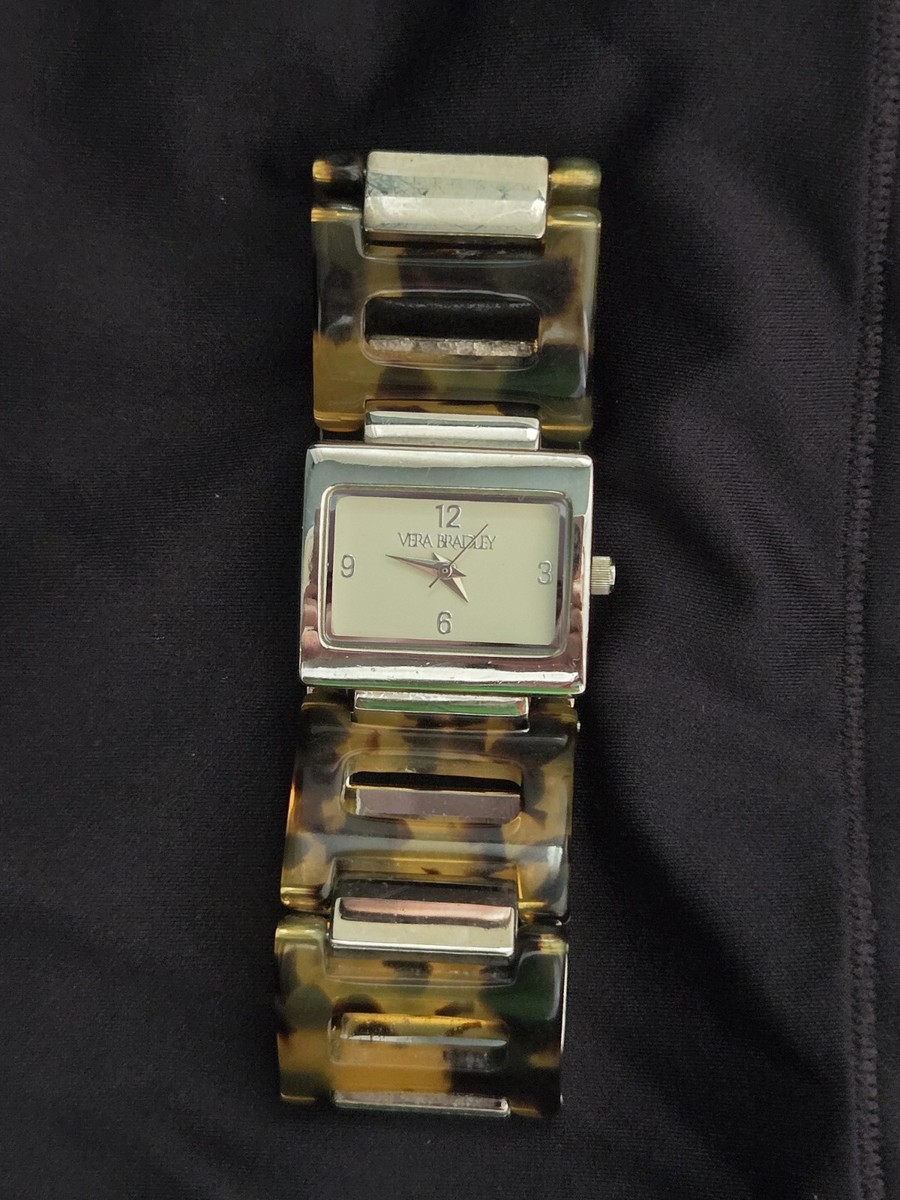 BRAND NEW! Vera Bradley Tortoiseshell Link Bracelet Watch in Brown and Gold Vera Bradley Watch Tortoise Shell Band 6-1:4” Stainless  main image 3
