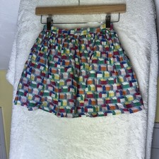 MINI BODEN 7/8 Girls Multicolor Cottage Novelty Print Lined Skirt Boho Spring