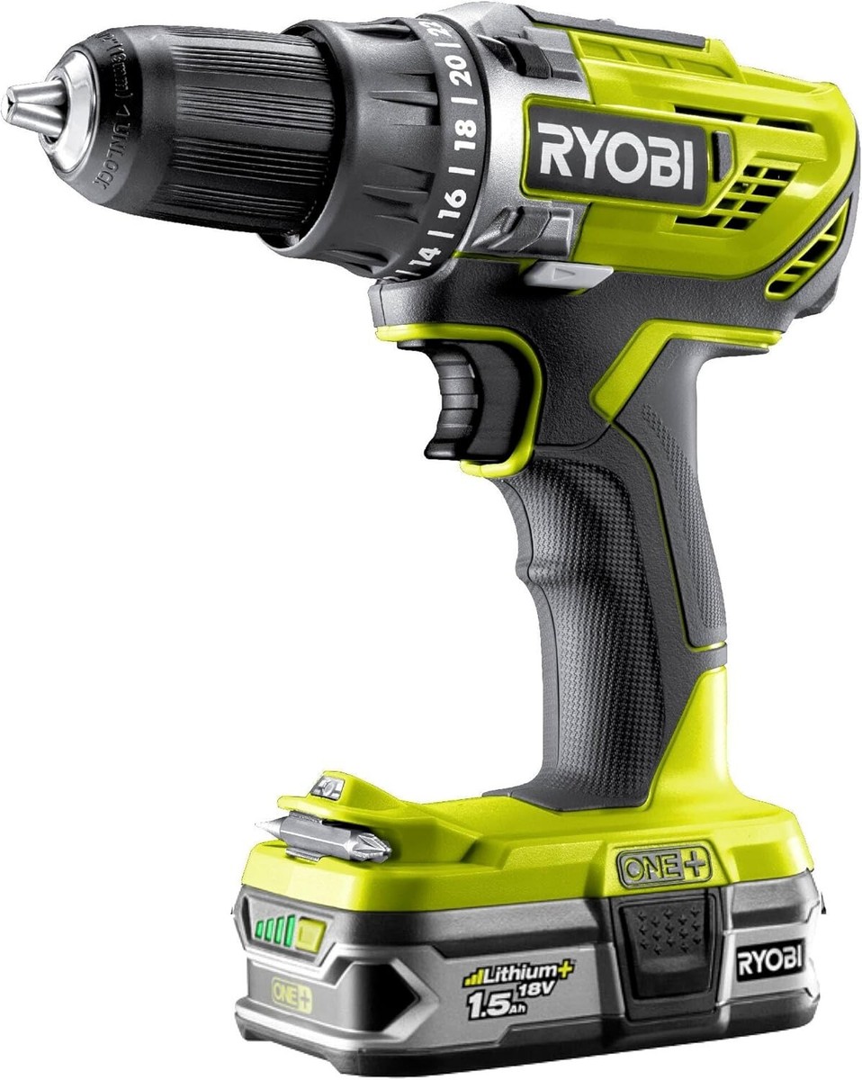 RYOBI Perceuse-visseuse Sans Fil 18V ONE+ R18DD3-220TA17 - 2 Batteries De 2ah Une Boite A Outils Un Coffret 17 Accessoires 89852045