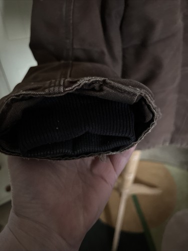 CARHARTT Men's Dark Brown Cotton Padded Well Worn Vintage Work Jacket Size M - Picture 16 of 24