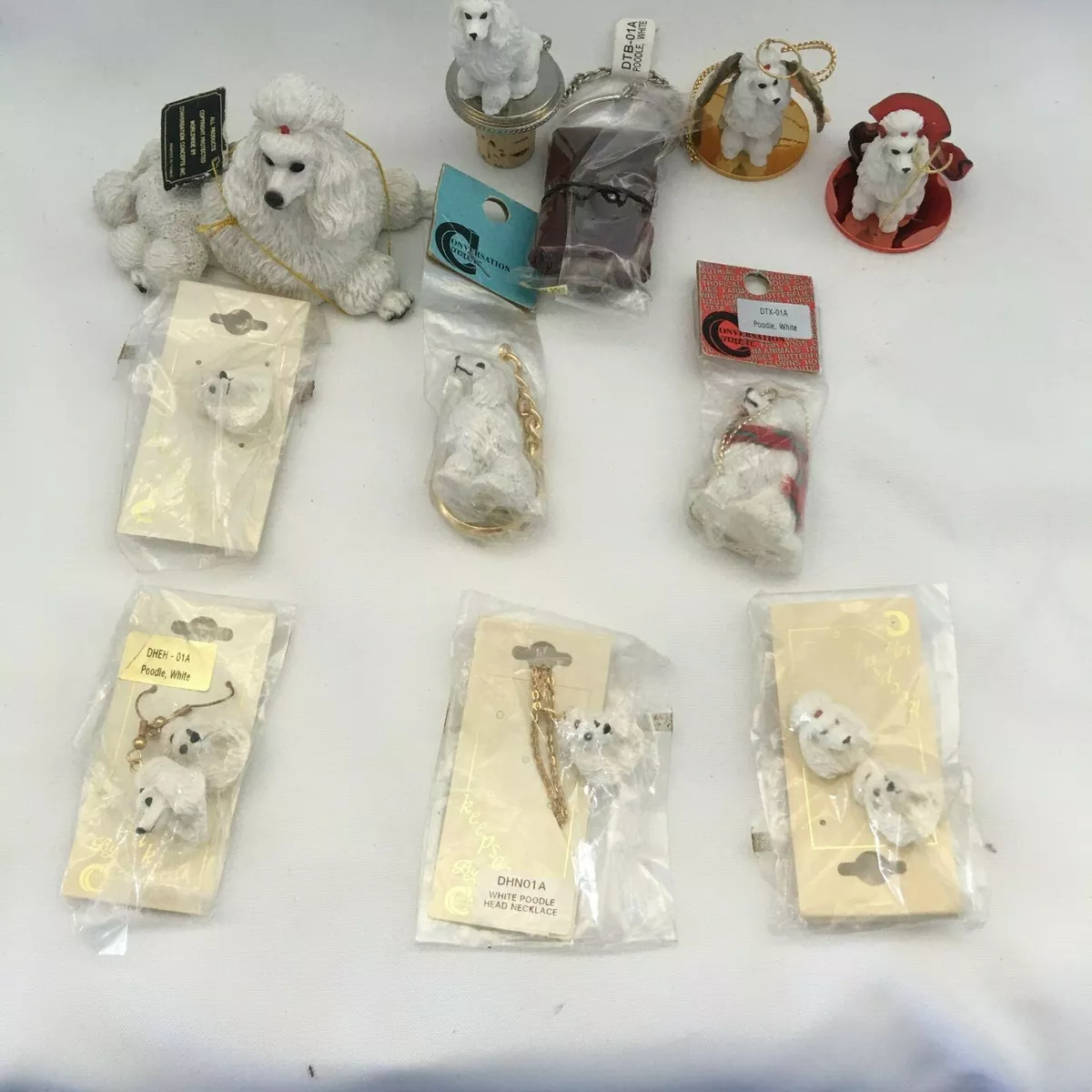 Lot of 10 Items White Poodles with French Cut from Conversation