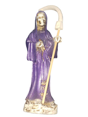 5'' PURPLE VIOLEA ESTATUA DE LA SANTA MUERTE HOLY DEATH MEXICO FIXED CURED STATUE