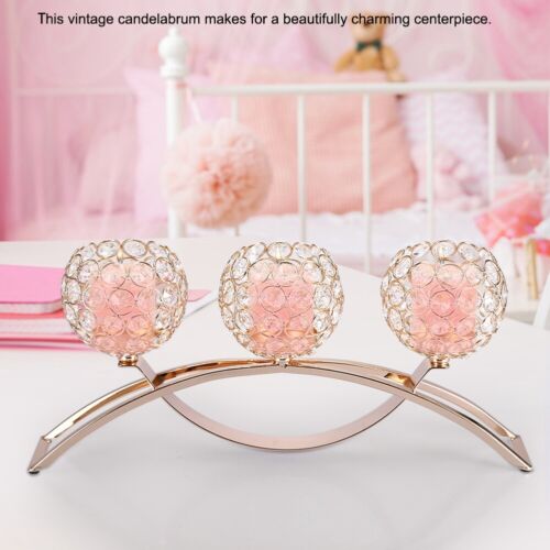 Candle Holder Decoration Crystal 3 Arms European Romantic Arch Iron Crystal - Picture 5 of 14