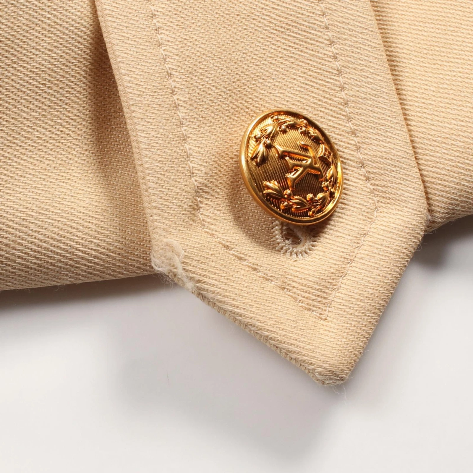 LOUIS VUITTON（LV） Trench cappotto LOUIS VUITTON cintura LV bottoni RW231W US8 lana viscosa beige us