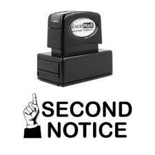 SECOND NOTICE Stamp - Pre-Inked / Black