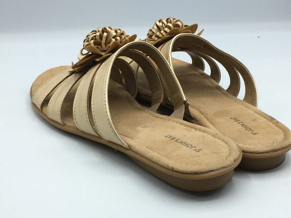 Sandalias con tiras St Johns Bay Uriel talla 8 M zapatos planos dorados para mujer Foto 4 de 4
