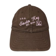 USA Siesta Key Slideback Hat Brown One Size Adjustable Embroidered