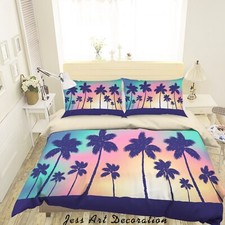 3D Palm Tree Quilt Cover Set Duvet Cover Bedding Pillowcases