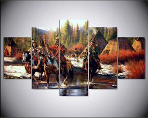 native horse american panel canvas river poster decor