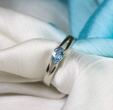 Natural Swiss Blue Topaz Vintage Ring With 925 Sterling Silver Available SizeAll