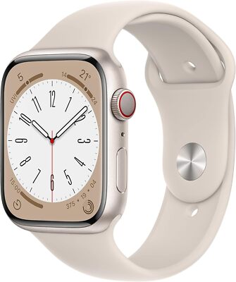 Apple Watch Series 8 (GPS + Cellular) 45mm Aluminiumgehäuse Sportband polarstern