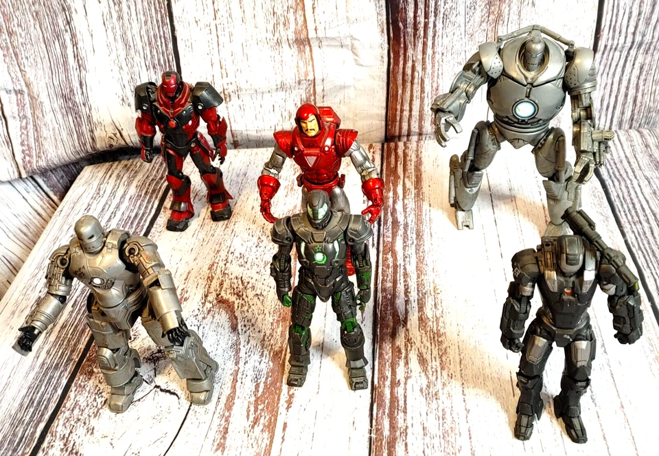 Lote de 6 figuras de acción Iron Man. Iron Monger, máquina de guerra, marca 1, marca 2/más. Foto 2 de 4