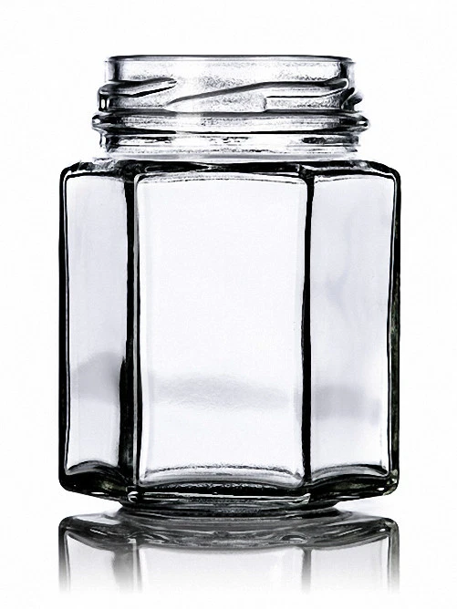 Hexagon Glass Jars 3-3/4 oz (110 ml) w/ Gold-Colored Lids (10 cases)-120 jars - Image 2 of 3