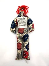 Original Dammit Doll 12" Multi color Pattern Red Yarn Hair Stress Relief