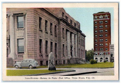 c1940's Post Office Three Rivers PQ Canada Vintage Unposted Postcard