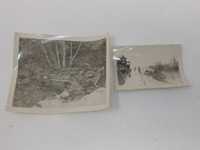 LOT OF 2 VINTAGE B W ORIGINAL PHOTOS CAR  WWII MILITARY TRUCK CRASH