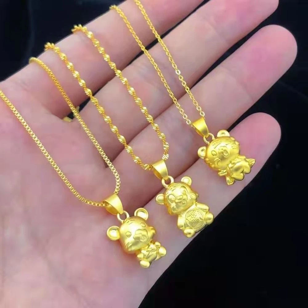 Year Copper Pendant Golden Tiger Copper Gold Plating Zodiac Tiger