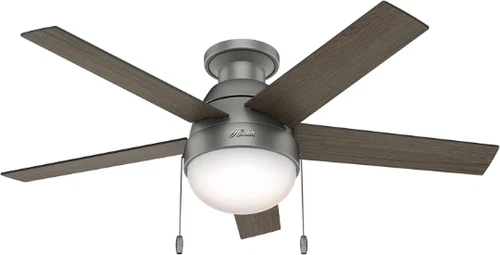 New Hunter Fan 46 inch Anslee Matte Silver Ceiling Fan w/ LED & Pull Chain 59270 - Picture 9 of 9