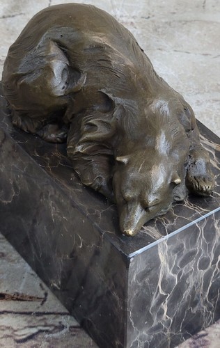 Eisbär arktischer Eskimo einheimische Inuit Kunststatue 100 % massive Bronze Kunstwerk Dekor - Bild 5 von 10