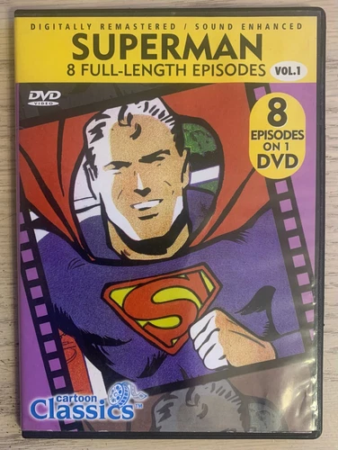 Superman Cartoon - DVD - 8 Episodes - early 1940's -