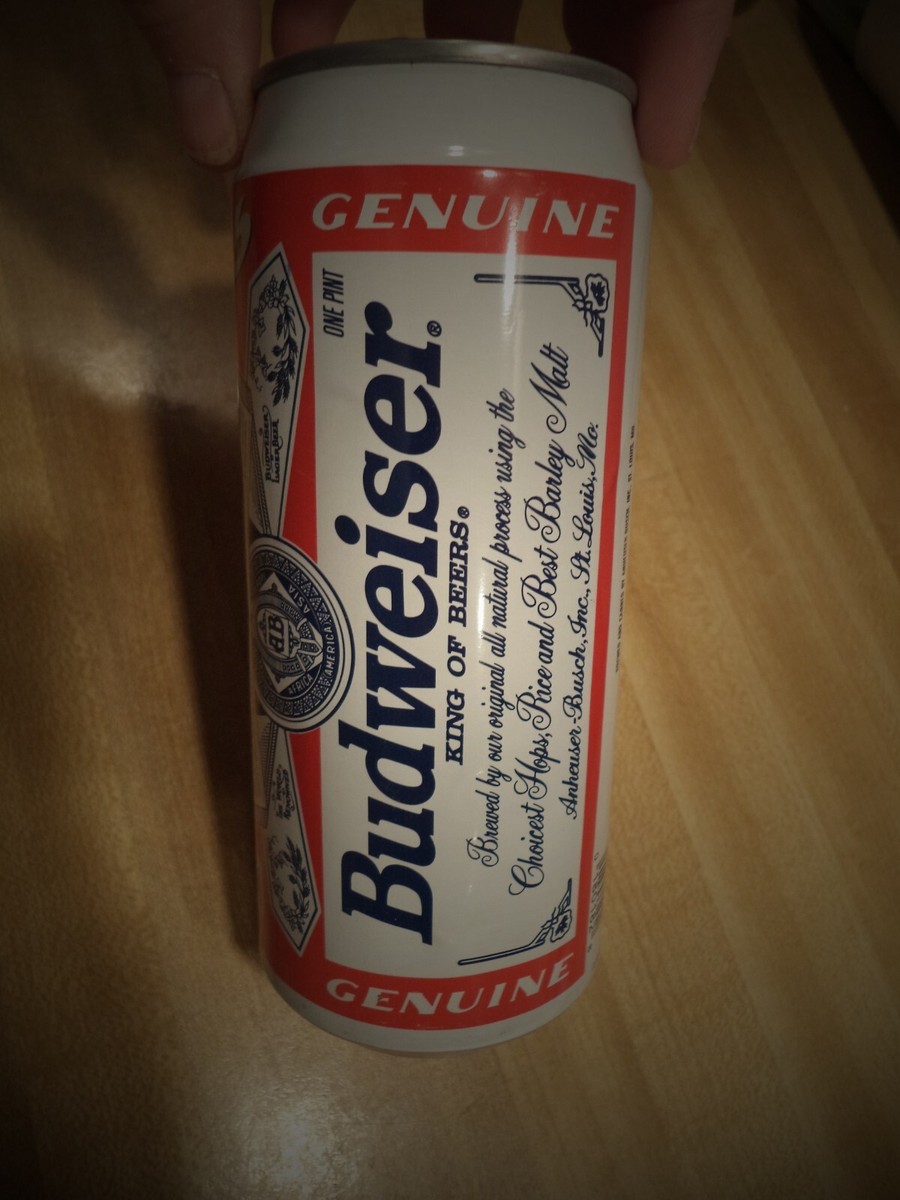 BUDWEISER BEER CAN 16 OZ ALUMINUM WORLD CUP USA 94 ST LOUIS MO BAR