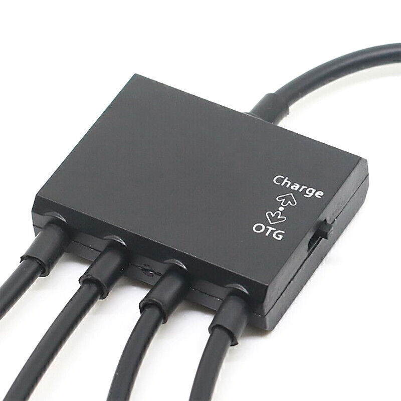 Micro USB OTG Hub Adapter with Power Charging & Host Cable  
