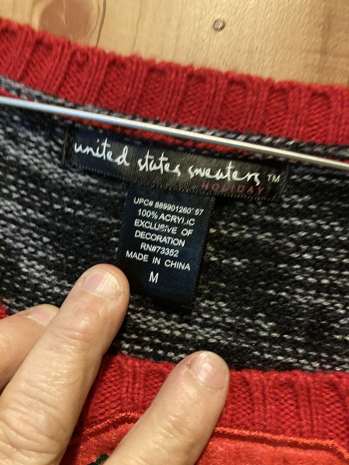 Green Elf Grey/red Long Sweater Dress US Sweaters Medium Cute Ugly Sweater Xmas - Image 2 of 3