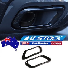 2*Black Stainless Exhaust Pipe Cover Trim For BMW X5 G05 X7 G07 2019-2021