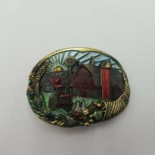 Vintage Belt Buck The Great American Belt Buckle Co. Farming 1982 # H1028