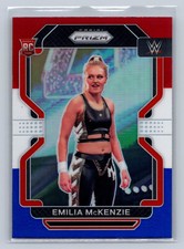 2022 Panini Prizm WWE #182 Emilia McKenzie Rookie Red White Blue Prizm