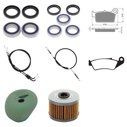 Overhaul Kit (Filter Brake Pads Cables Bearings) Fit KAWASAKI KXF450 2009 2010 - 第 1/1 張圖片