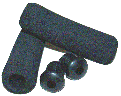 Empuñaduras y tapones de manillar de cojín de bajo perfil / Negro ¡NUEVO! - Imagen 1 de 1