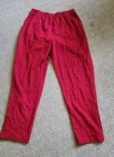 Womens XL Bobbie Brooks Red Lounge Pants Sweat Elastic Waist 30" Inseam