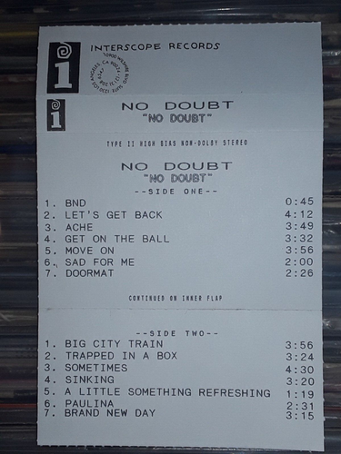 SUPER RARE NO DOUBT SELF TITLED 1ST ALBUM INTERSCOPE PROMO CASSETTE TAPE INDIE - Picture 3 of 6