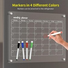 2 Set Acrylic Magnetic Dry Erase Board for Fridge Clear Acrylic Dry Erase Board