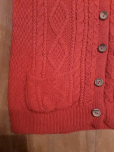 Pre owned womens cable knit cardigan.Red.Size 16. - Picture 6 of 9