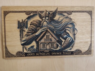 Odin schützt dieses Haus Holzschild Wikinger Schild schütze Heim o. eigener Text