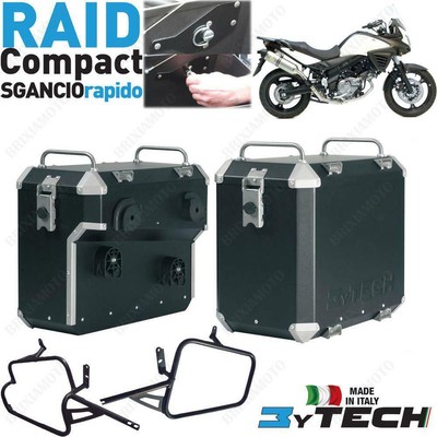 VALIGIE ALLUMINIO MYTECH NERO QUICK 33 39 L FOR SUZUKI 650 V STROM ABS  12/16