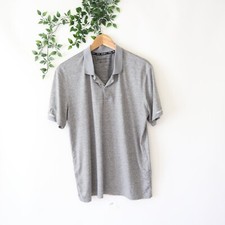 Eddie Bauer Men's Motion Short Sleeve Gray FreeDry Polo Shirt M Medium