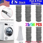 50Pcs Washing Machine Lint Traps Snare Drain Filter Screen Steel Wire Mesh Ties