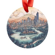 SEOUL SOUTH KOREA City View, Personalized Acrylic Christmas Ornament Gift