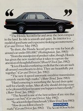 1983 Honda Accord 4 Door Sedan Print Ad Black