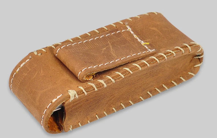 складной нож Jackknife сумка держатель мешок талии упаковка корова кожаный чехол желтый H532 - Изображение 2 из 4