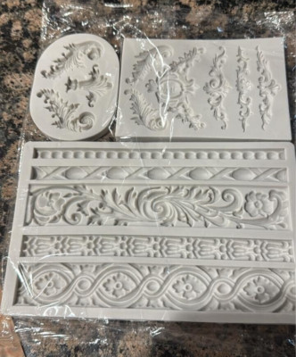 New 3D Baroque Scroll Border Silicone Mold Frame Clay Chocolate Fondant Mould