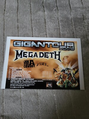 TPGM4 ADVERT 5X8 GIGANTOUR 2008 : JOB FOR A COWBOY. EVILE. MEGADETH